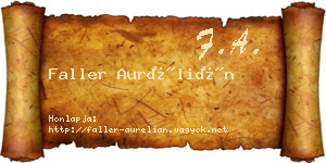 Faller Aurélián névjegykártya